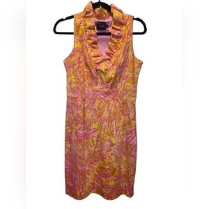 Just...Taylor Pink and Yellow Ruffle Mini Dress Size 6